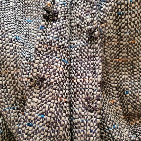 Oscar De La Renta Belted Blazer Brown Tweed Size 16 - Picture 4 of 5